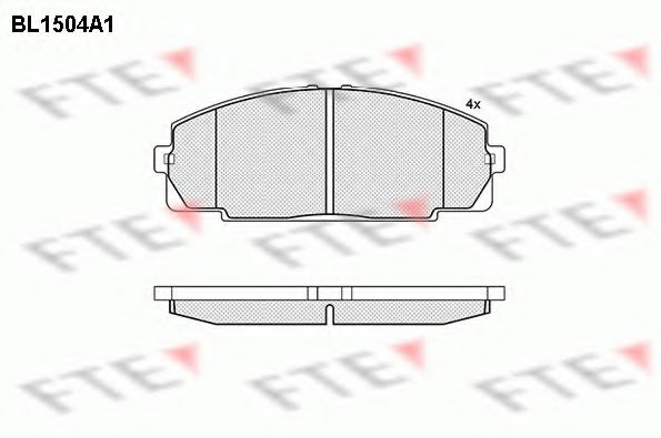 Комплект тормозных колодок, дисковый тормоз FTE BL1504A1