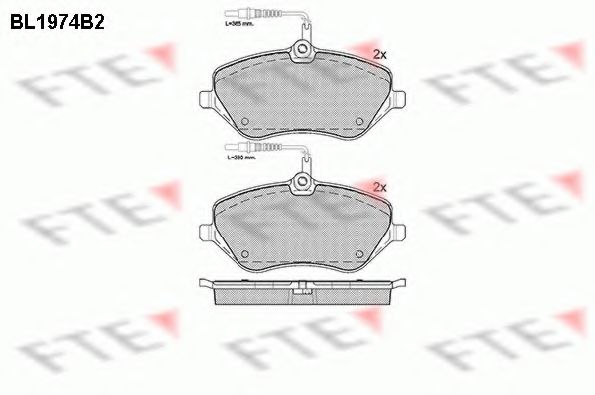 Комплект тормозных колодок, дисковый тормоз FTE BL1974B2