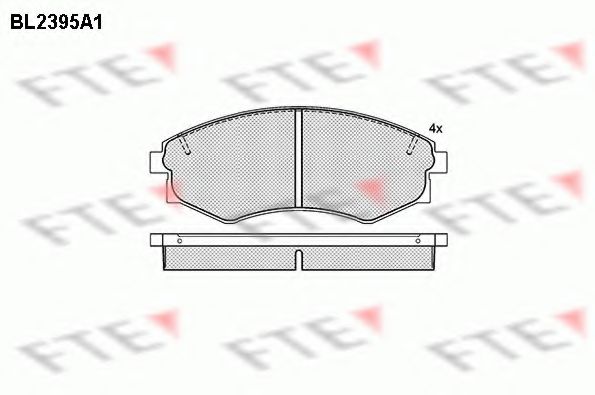 Комплект тормозных колодок, дисковый тормоз FTE BL2395A1