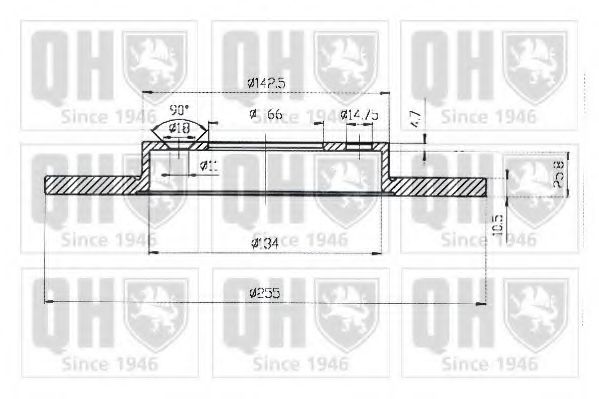 Тормозной диск QUINTON HAZELL BDC3755