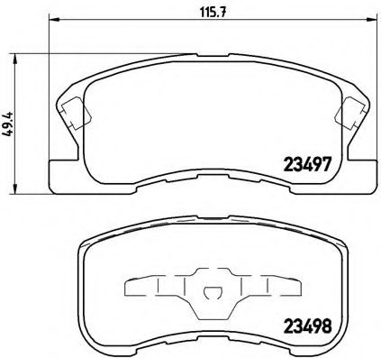 Комплект тормозных колодок, дисковый тормоз BREMBO P 16 008