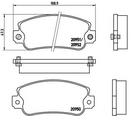 Комплект тормозных колодок, дисковый тормоз BREMBO P 23 013