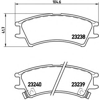 Комплект тормозных колодок, дисковый тормоз BREMBO P 30 011