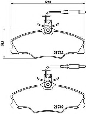Комплект тормозных колодок, дисковый тормоз BREMBO P 61 056
