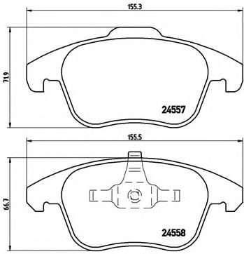 Комплект тормозных колодок, дисковый тормоз BREMBO P 61 086