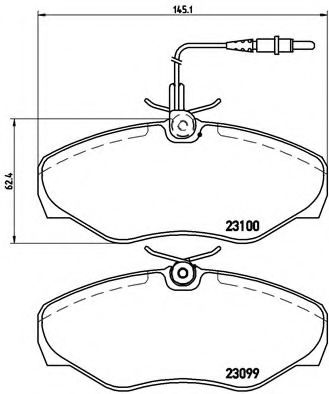 Комплект тормозных колодок, дисковый тормоз BREMBO P 68 026