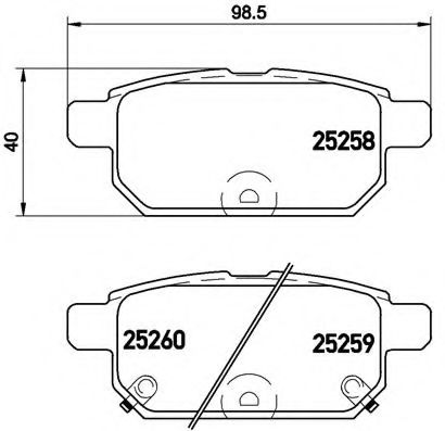 Комплект тормозных колодок, дисковый тормоз BREMBO P 79 029