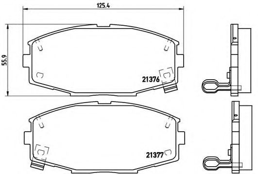Комплект тормозных колодок, дисковый тормоз BREMBO P 83 020