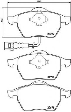 Комплект тормозных колодок, дисковый тормоз BREMBO P 85 045