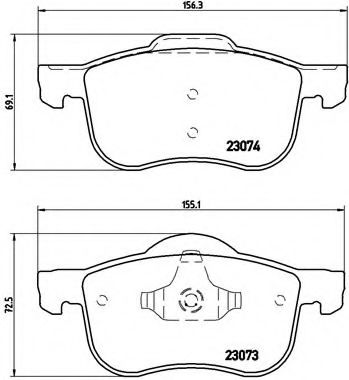 Комплект тормозных колодок, дисковый тормоз BREMBO P 86 016