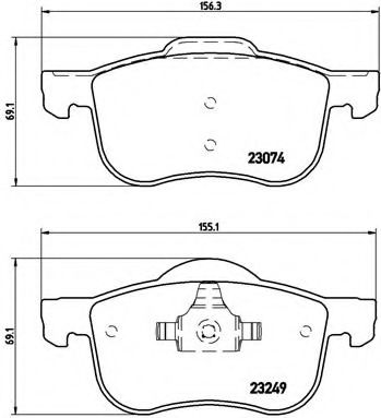 Комплект тормозных колодок, дисковый тормоз BREMBO P 86 020
