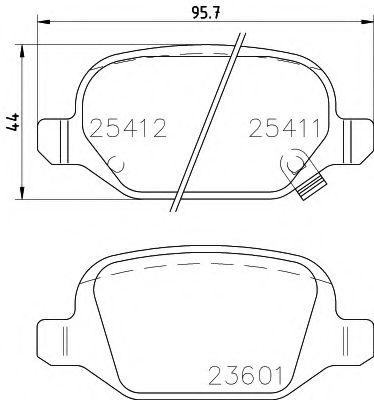 Комплект тормозных колодок, дисковый тормоз MINTEX 23601