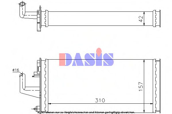 Теплообменник, отопление салона AKS DASIS 089190N