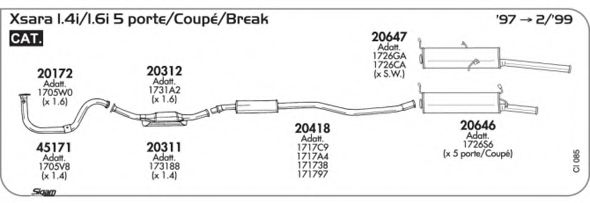 Система выпуска ОГ AKS DASIS SGCI085