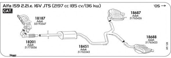 Система выпуска ОГ AKS DASIS SGAR128