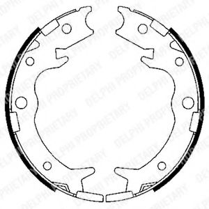 Комплект тормозных колодок, стояночная тормозная система DELPHI LS1900