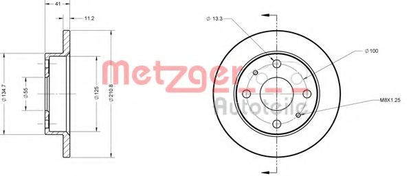 Тормозной диск METZGER 6110214