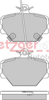 Комплект тормозных колодок, дисковый тормоз METZGER 1170077