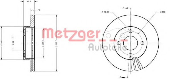 Тормозной диск METZGER 6110292