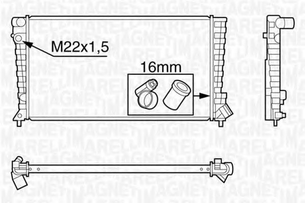 Радиатор, охлаждение двигателя MAGNETI MARELLI 350213118200