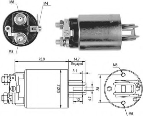 Тяговое реле, стартер MAGNETI MARELLI 940113050393