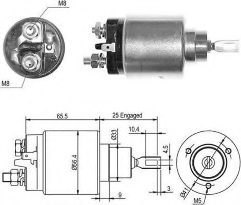 Тяговое реле, стартер MAGNETI MARELLI 940113050448