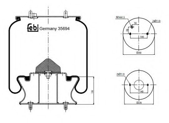 Кожух пневматической рессоры FEBI BILSTEIN 35694