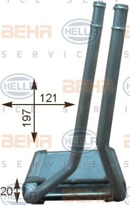 Теплообменник, отопление салона BEHR HELLA SERVICE 8FH 351 315-671