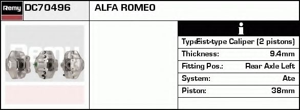 Тормозной суппорт DELCO REMY DC70496