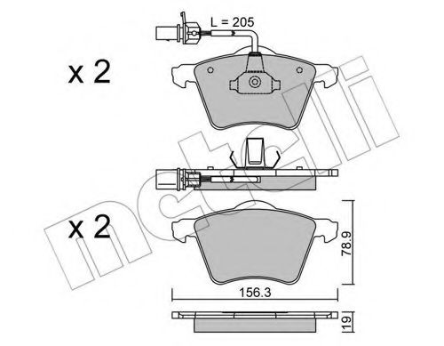 Комплект тормозных колодок, дисковый тормоз METELLI 22-0550-1