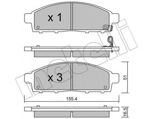 Комплект тормозных колодок, дисковый тормоз METELLI 22-0791-0