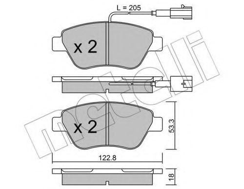 Комплект тормозных колодок, дисковый тормоз METELLI 22-0321-3