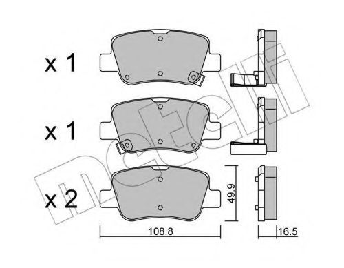 Комплект тормозных колодок, дисковый тормоз METELLI 22-0881-0