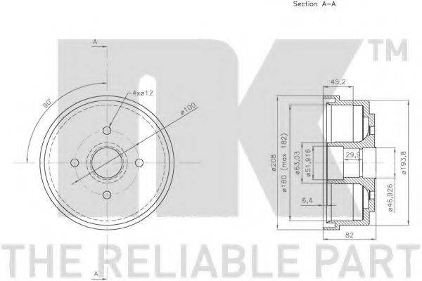 Тормозной барабан NK 255209