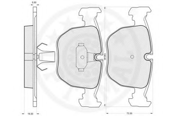 Комплект тормозных колодок, дисковый тормоз OPTIMAL 21642