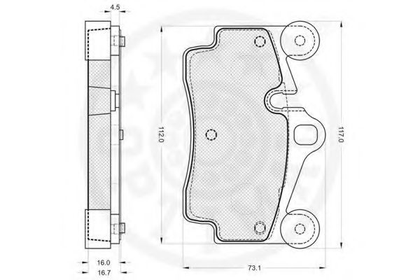 Комплект тормозных колодок, дисковый тормоз OPTIMAL 12186