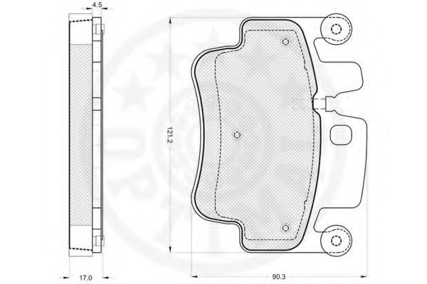Комплект тормозных колодок, дисковый тормоз OPTIMAL 23329