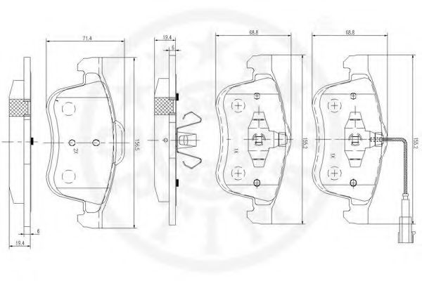 Комплект тормозных колодок, дисковый тормоз OPTIMAL 12516