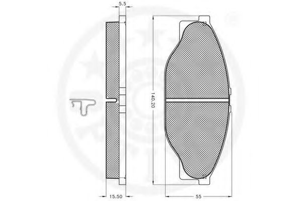 Комплект тормозных колодок, дисковый тормоз OPTIMAL 21689