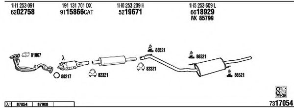 Система выпуска ОГ FONOS VW25011