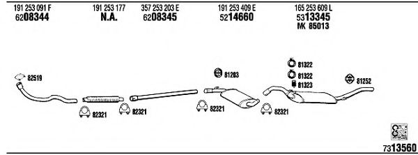 Система выпуска ОГ FONOS VW40163B
