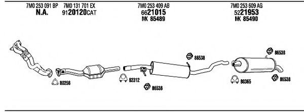 Система выпуска ОГ FONOS VW55009