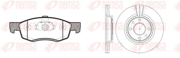 Комплект тормозов, дисковый тормозной механизм REMSA 817201