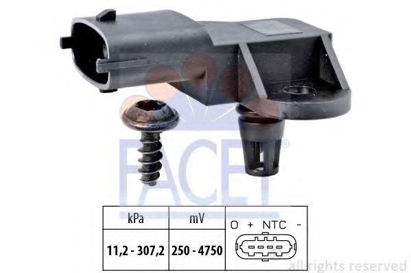 Датчик давления воздуха, высотный корректор; Датчик, давление во впускном газопроводе FACET 103341
