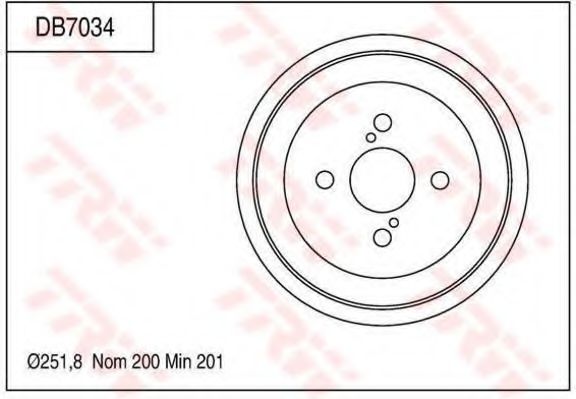 Тормозной барабан TRW DB7034