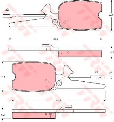 Комплект тормозных колодок, дисковый тормоз TRW 20241