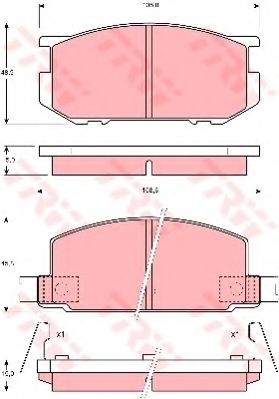 Комплект тормозных колодок, дисковый тормоз TRW 20854