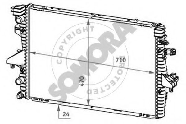 Радиатор, охлаждение двигателя SOMORA 354140