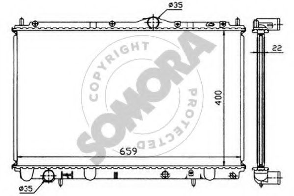 Радиатор, охлаждение двигателя SOMORA 361240