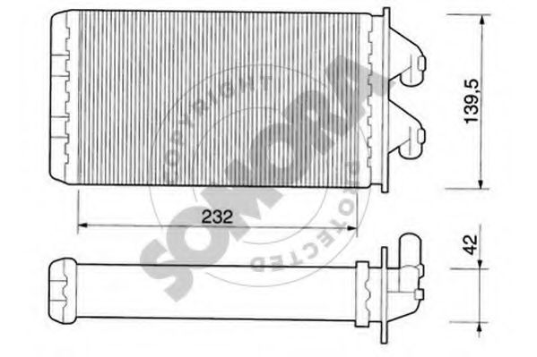 Теплообменник, отопление салона SOMORA 080050